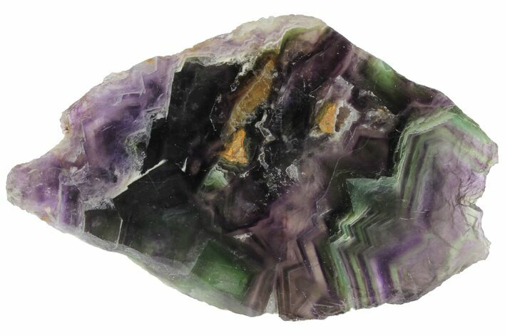 Polished Green & Purple Fluorite Slab - China #98594
